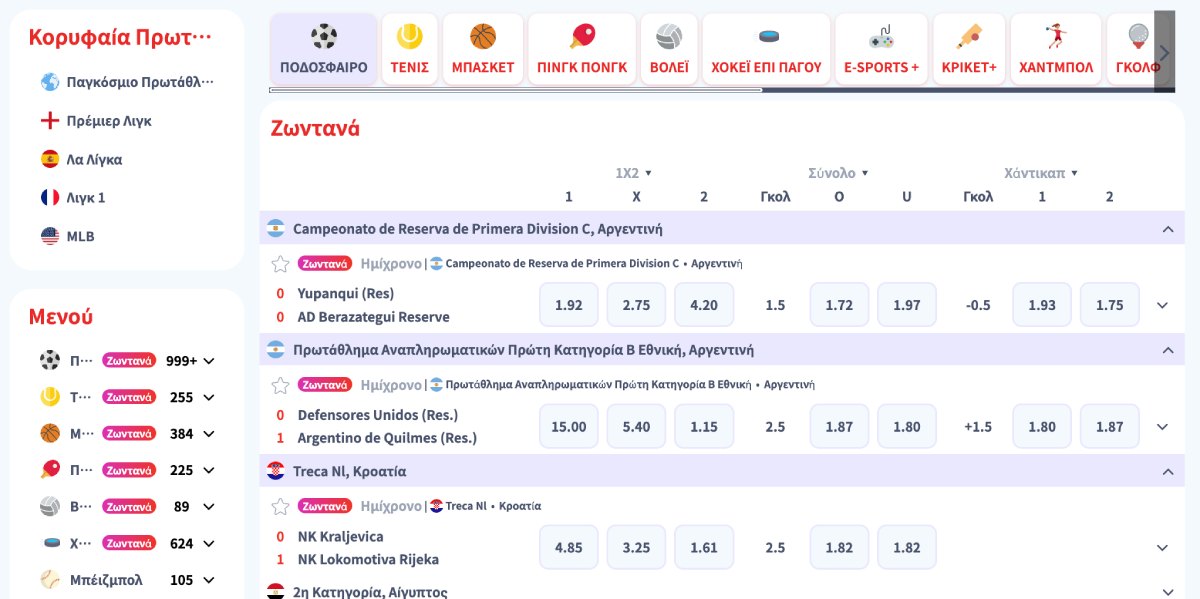 Online Στοιχήματα από το Casino Infinity